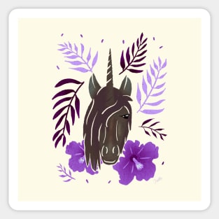 Unicorn with Hibiscus Flowers Sticker